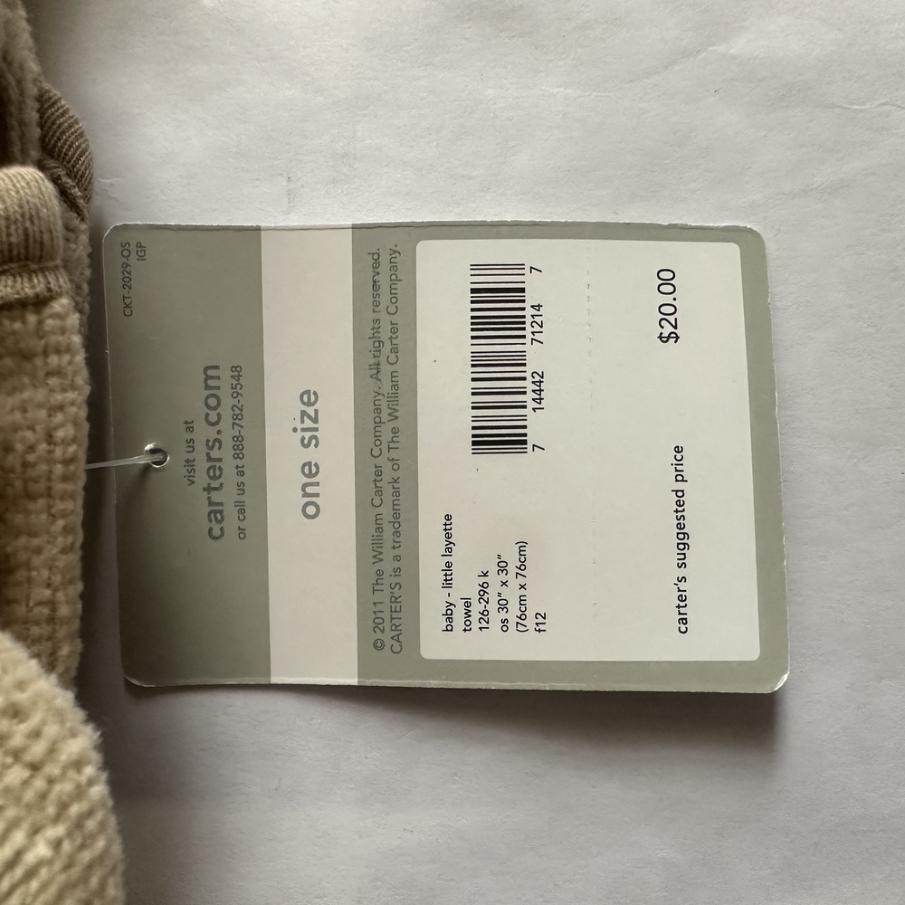 Carter's Little Layettle Baby  Hooded Towel - Picture 3 of 4